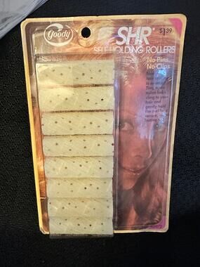 VTG NOS 1972 Goody Self Holding Rollers 8pk Hair Curlers USA med #400/2 yellow